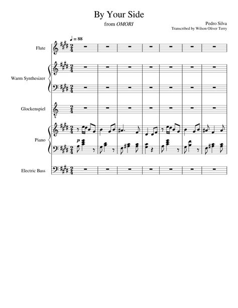 Omori By Your Side Sheet Music For Piano Flute Glockenspiel Bass