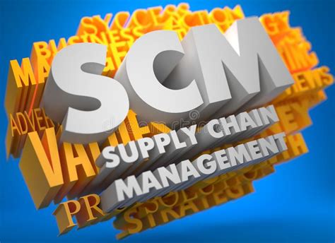 Scm Supply Chain Management Word Cloud Stock Illustration