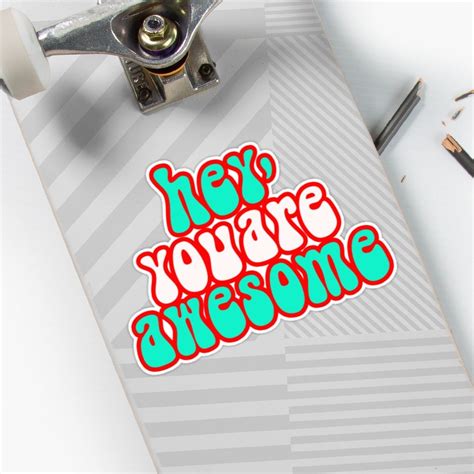 Hey You Are Awesome Stickers By Epoliveira Redbubble Cute Tote Bags