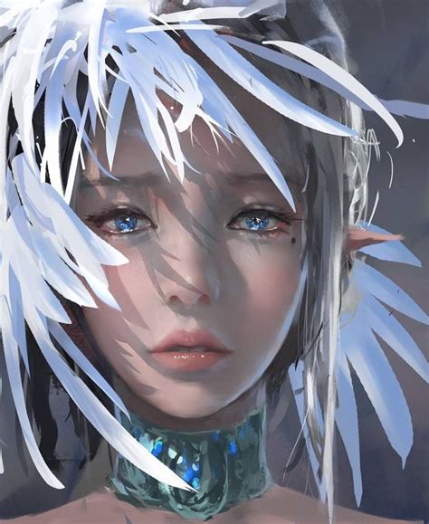Elf Girl Beautiful Sad Eyes Digital Paintings By