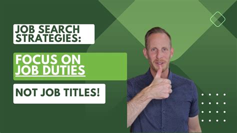 Job Search Strategies Apply Based On Job Duties Not Job Titles