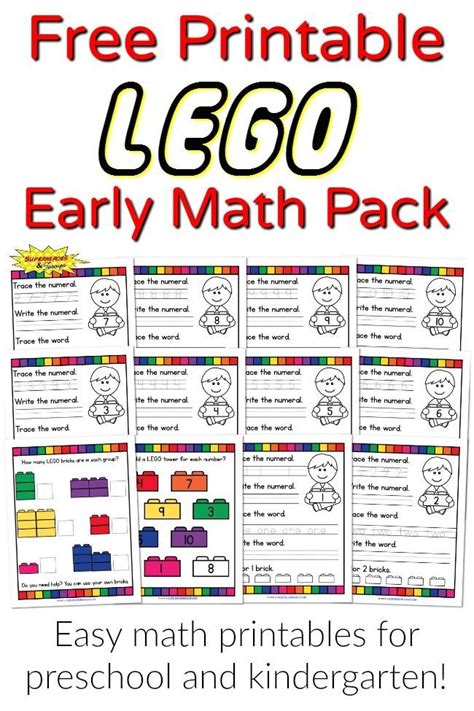 A Free Printable Lego Early Math Pack For Preschool And Kindergarten