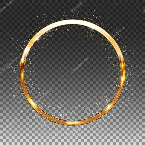 Golden Shiny Circle Frame On Transparent Background ⬇ Vector Image By