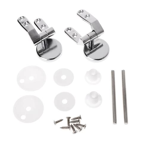 Alloy Replacement Toilet Seat Hinges Mountings Set Chrome With Fittings