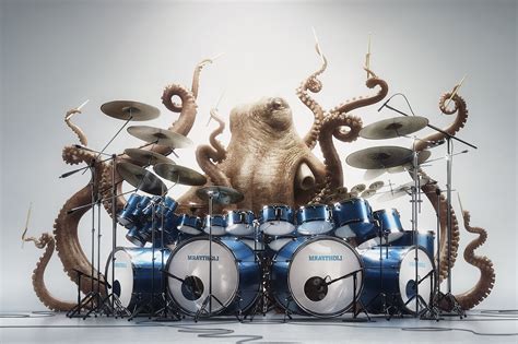 Digital Art Humor Creativity Animals Drums Drummer