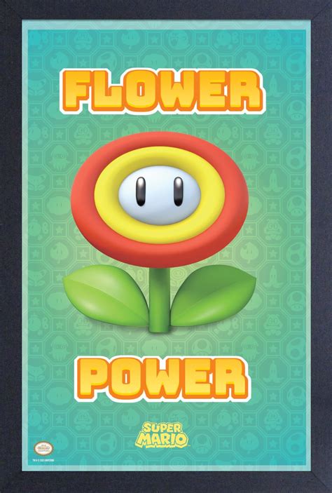 Super Mario Flower Power Picture Frame 13 X 19