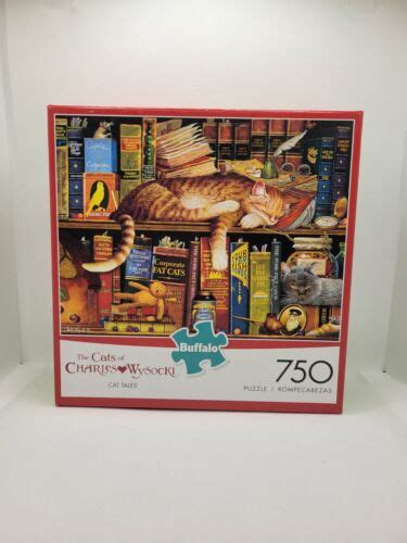 Cats Of Charles Wysocki 750 Piece Puzzle Buffalo Complete Cat Books Library 79346170777 Ebay