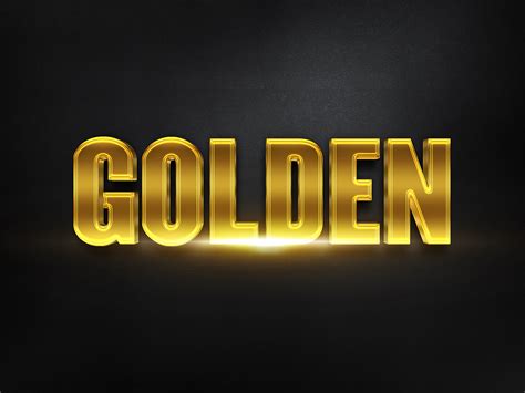 3d Golden Text Effect In 2020 Text Effects 3d Text Effect Metal Letters