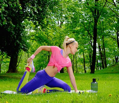 Sporty Woman In A Park Stock Photo Image Of Happiness