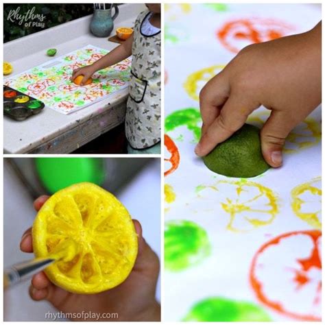 Citrus Printing Process Art For Kids Preschool Art Projects Toddler