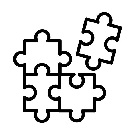 Puzzle Game Pieces Line Style Icon 2567170 Vector Art At Vecteezy