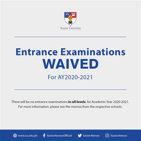 Xavier University - Xavier Ateneo waives entrance exams for all levels