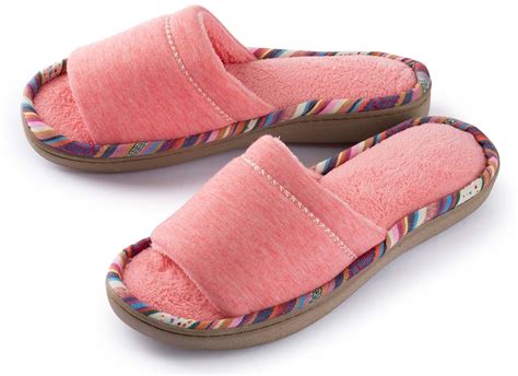 Roxoni Womens Soft Open Toe Slide Slippers With Colored Trim Sizes 6