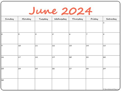2023 June Calendar Printable Printable Blank World