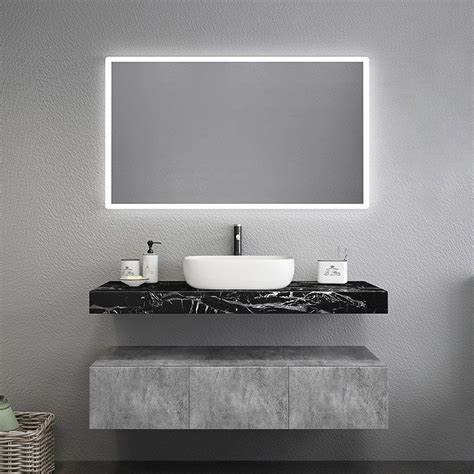 Modern Floating Bathroom Vanity Set With Single Vessel Sink Wall