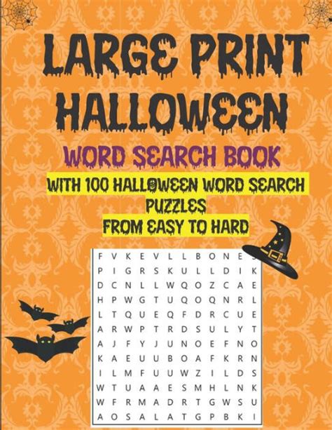 Large Print Halloween Word Search Book With 100 Halloween Word Search