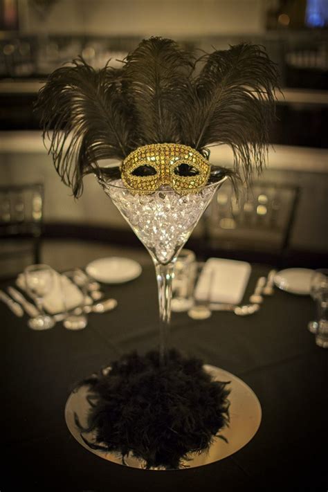 Fun and cheap diy party decorations are all things that you can make yourself! Masquerade Centrepiece (martini glass) Hire | Feel Good ...