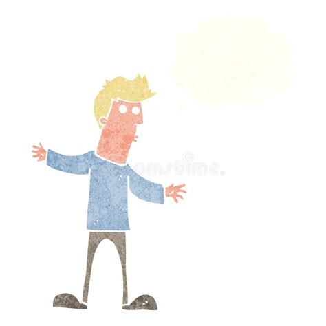 Cartoon Curious Man With Thought Bubble Stock Illustration