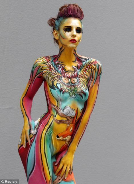 Stripped Easels Weird And Wacky Displays Of Art On Humans At The International Bodypainting