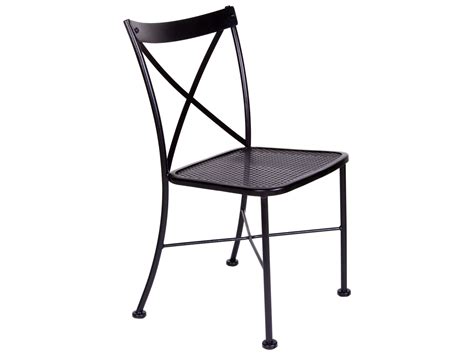 Wrought Iron Outdoor Dining Chairs Dc America Set Of 4 Black Slat