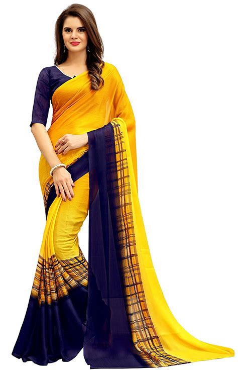 Indian Saree Custom Made Black Georgette India Sari Dress