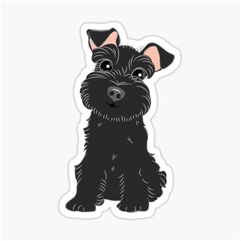 Love Black Miniature Schnauzer Sticker For Sale By Lulupainting