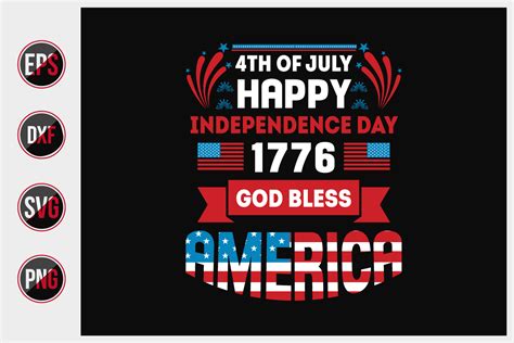 Th Of July Happy Independence Day God Bless America By Uniquesvg Thehungryjpeg