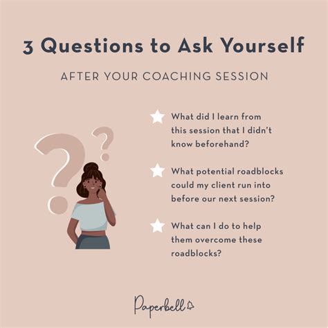 A Poster With The Words 3 Questions To Ask Yourself After Your Coaching