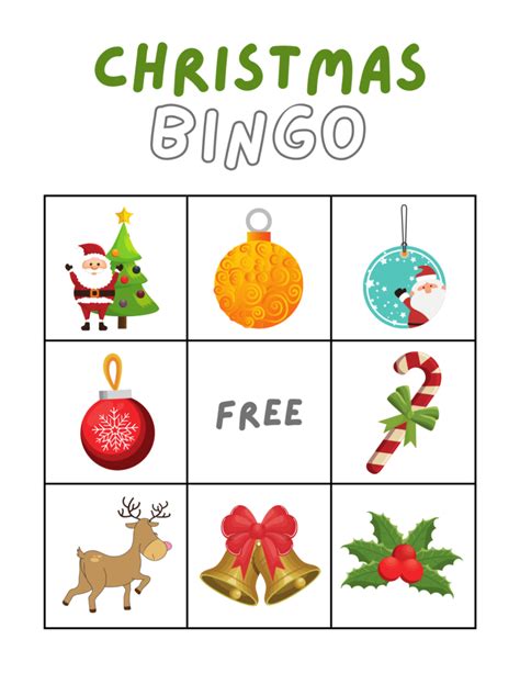 Christmas Bingo Printable 3x3 Sprankel Online