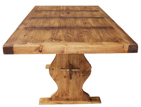 Rustic Pine Collection Trestle Dining Table Mes01