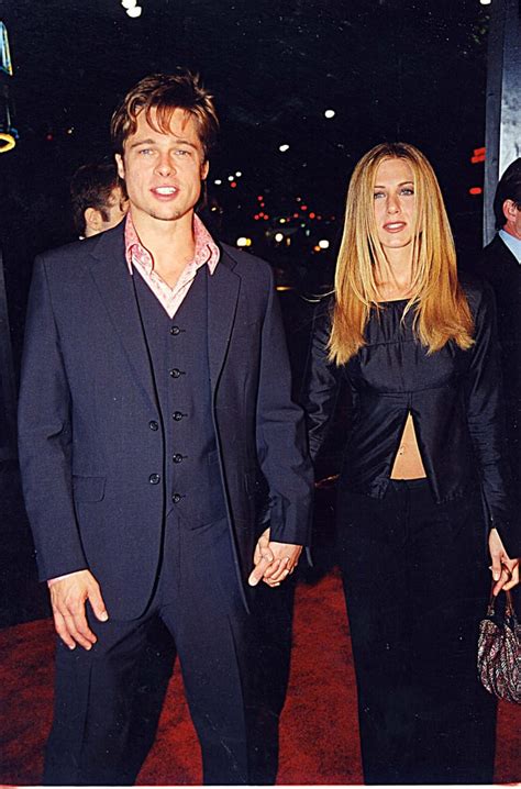 And brad's longing gaze as jen walked away? Are Brad Pitt and Jennifer Aniston Friends? | POPSUGAR Celebrity Photo 3