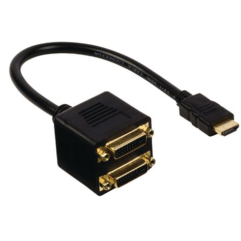 Câble Hdmi Mâle 2 Dvi D Dual Link Femelles 20 Cm Dvi Générique