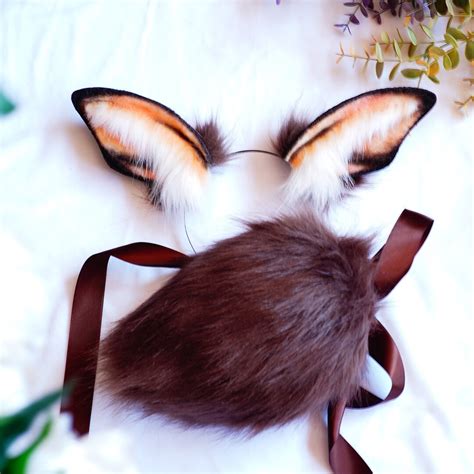 Cutomized Rabbit Earsbrown Bunny Ears Headband Faux Fur Ears Etsy