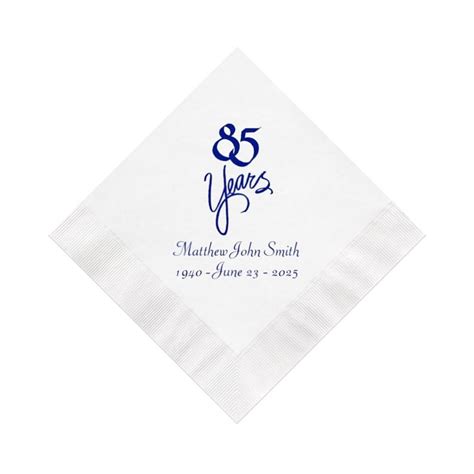 85 Years 85th Birthday Party Napkins Personalized Set Of 100 Etsy