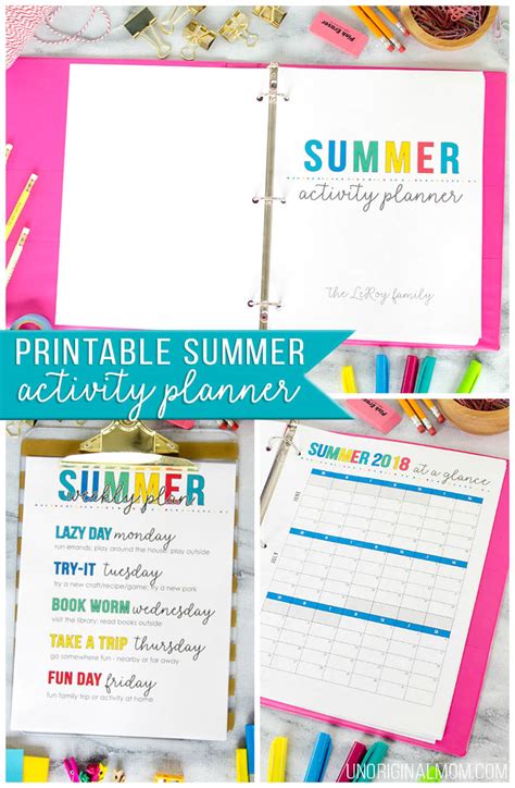 Printable Summer Planner Free Summer Calendar Unoriginal Mom