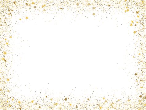 Gold Glitter Confetti Frame Png Transparent