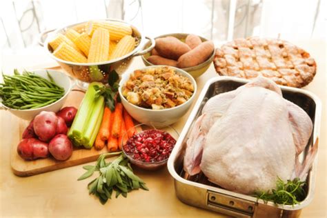 We sometimes relate holidays with the meal itself. Turkey And Raw Ingredients For Thanksgiving Dinner Preparation Horizontal Stock Photo - Download ...