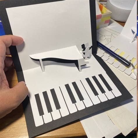 Piano Pop up Card - Etsy