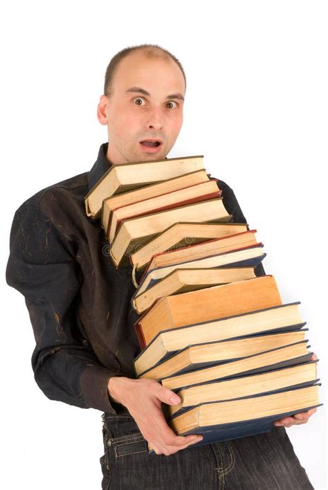Man Holding Books Stock Image Image Of Learn Study 10081945