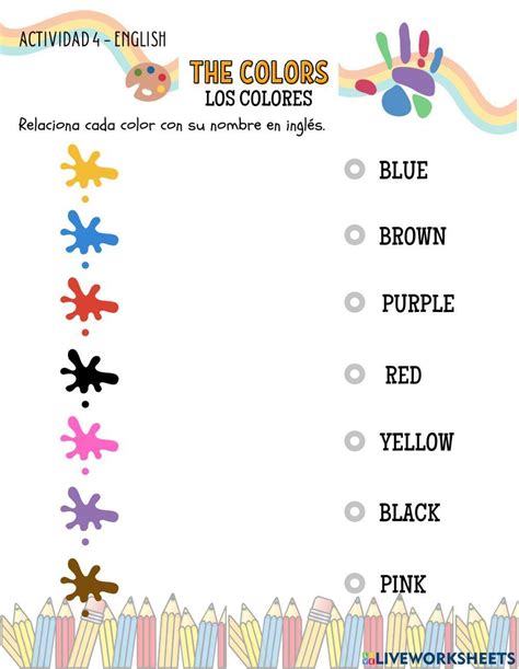 Colores En Ingles Free Exercise Live Worksheets