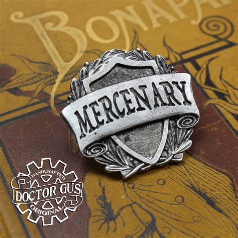 Mercenary Badge Rpg Character Class Pin Handcrafted Pewter Etsy