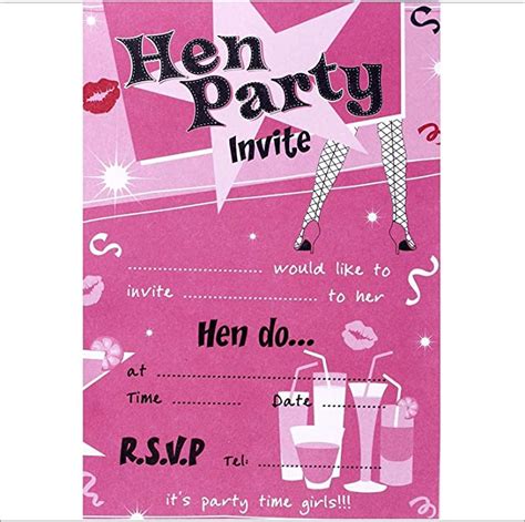 Ladies Night 10 Hen Party Invitations Home And Kitchen