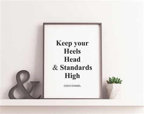 Coco Chanel Zitat Print Keep Your Heels Kopf Und Standards Etsy