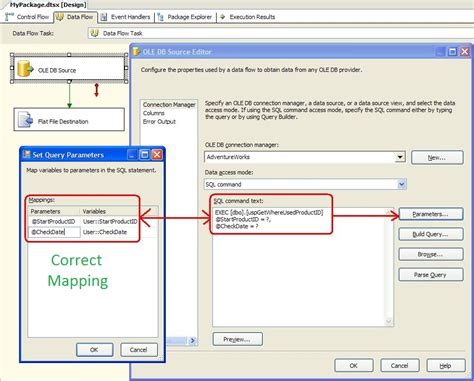 Sql Unable To Pass A Variable Value To A Stored Procedure In Ssis