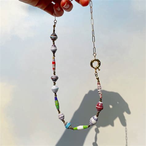 Ugandan Recycled Paper Bead Necklace By Lucent Studios