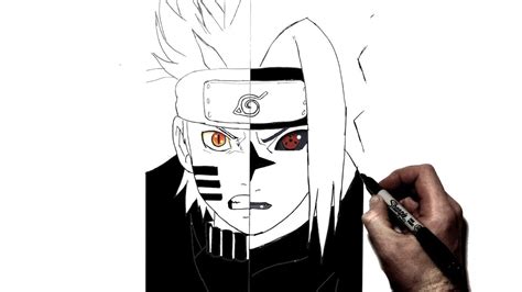 How To Draw Naruto Bijuu Sasuke Curse Step By Step Naruto Youtube