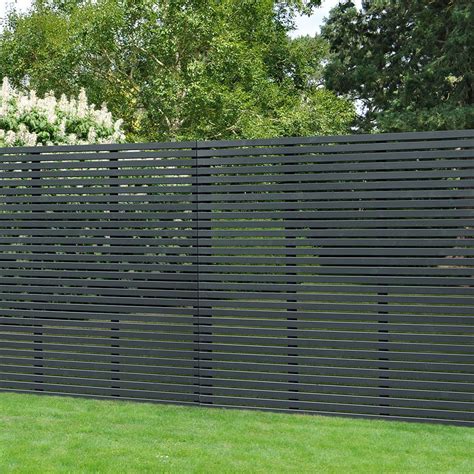 6ft High 1800mm Forest Single Sided Slatted Fence Panel Anthracite