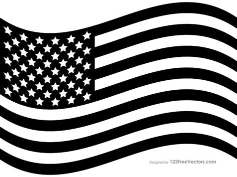 Black Us Flag American Flag Clip Art Clipart Black And White Usa