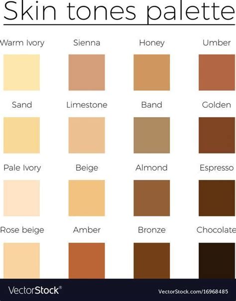 Pin By Andy On Makeup Colors For Skin Tone Skin Color Palette Skin