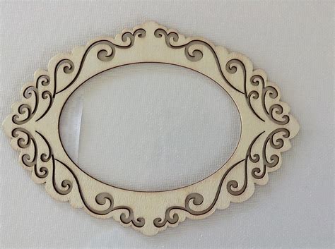 Artminds Simply Surfaces Unfinished Laser Cut Wooden Frame Oval Swirl 5